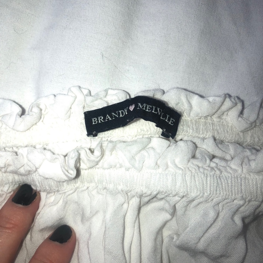 white off the shoulder brandy melville top
